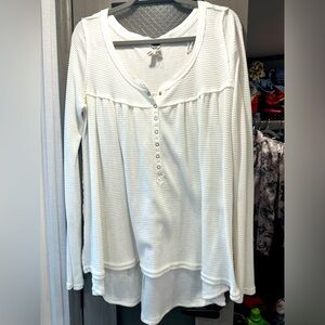 We the Free White Snap Shirt